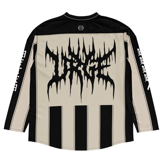 - Oversized beige hockey jersey -