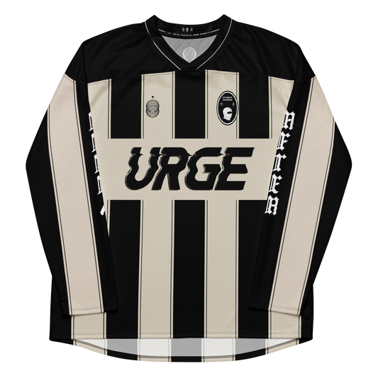 - Oversized beige hockey jersey -